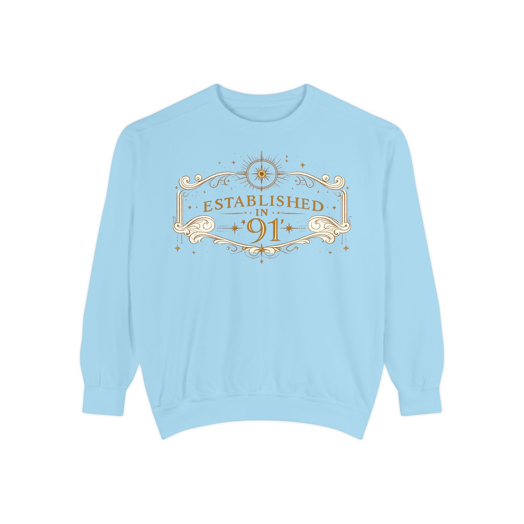 New! UV Graphics Established 91 vintage crest Sweatshirt | 91 compass back graphic