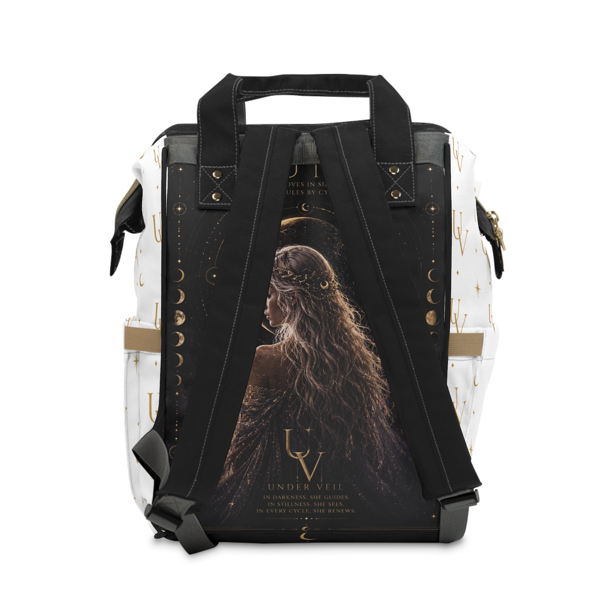 UV Stamp Moonlit Goddess Diaper Backpack | Celestial Phase Design