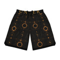 Basketball Shorts — Golden Solar Eclipse All-Over Print Rib Shorts