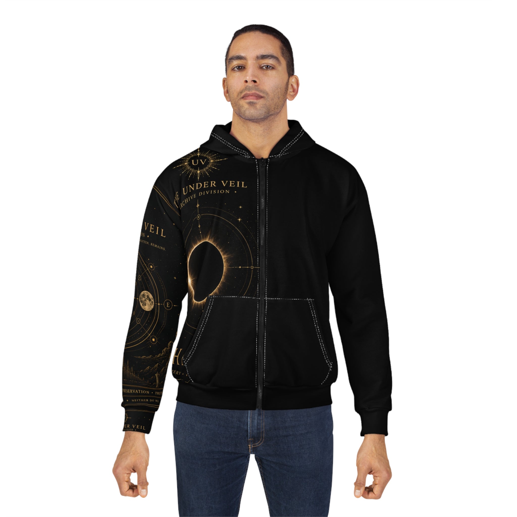UV Graphics ADAM celestial eclipse portrait Hoodie | All-over print zip hoodie
