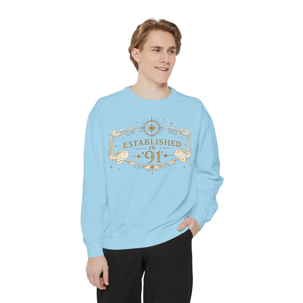 New! UV Graphics Established 91 vintage crest Sweatshirt | 91 compass back graphic