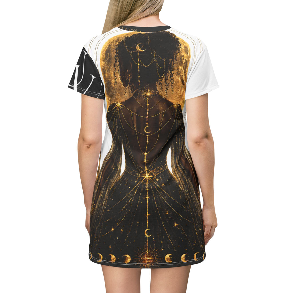 EVE of Reflextion T‑Shirt Dress — Celestial Afrocentric Art AOP
