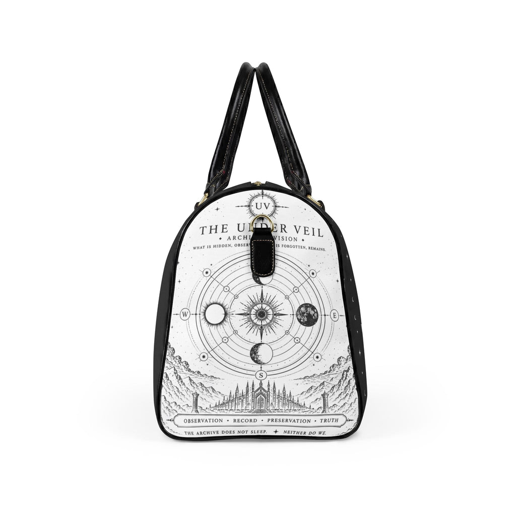 UV Stamp Monogram Leather Travel Bag | Crescent Star Logo Duffle
