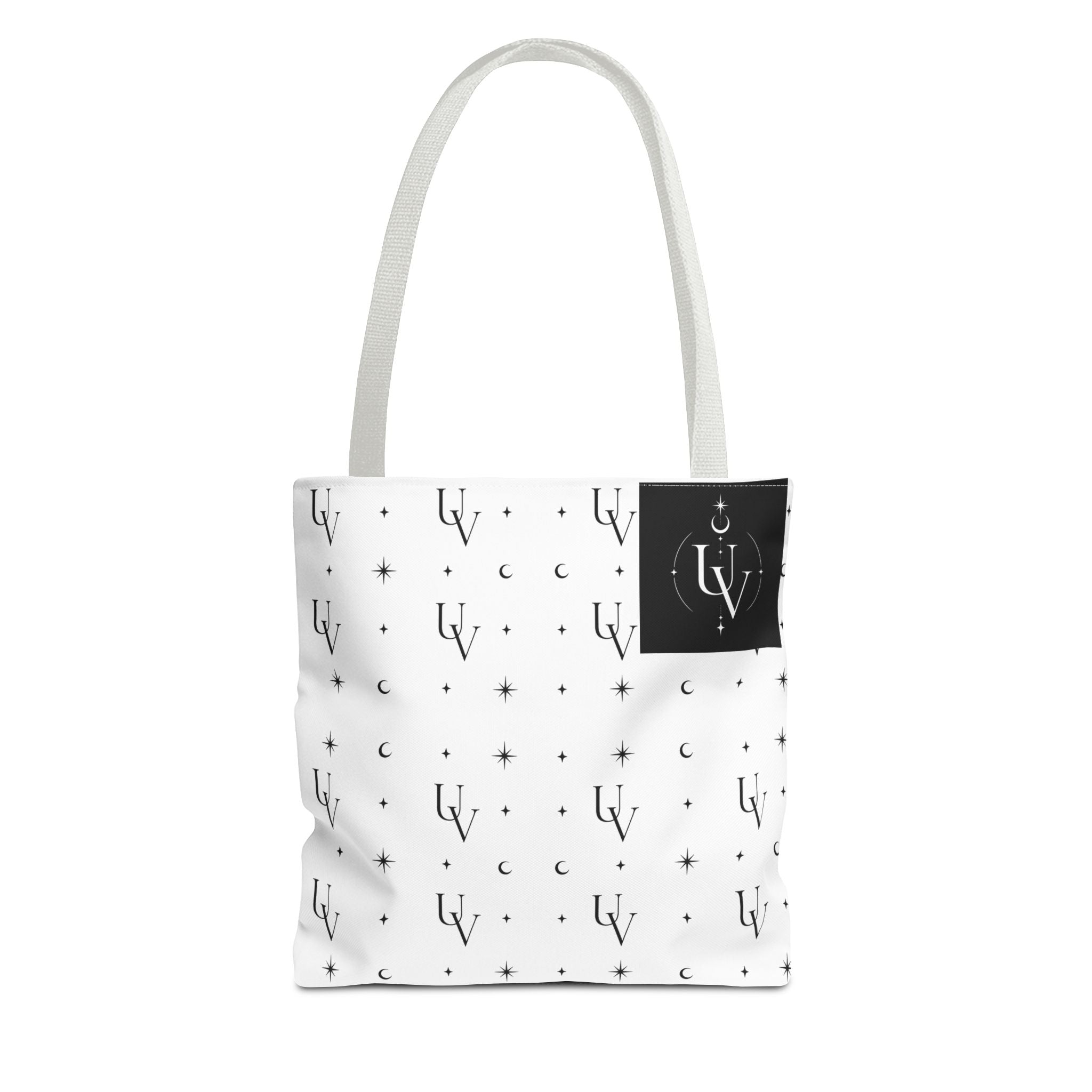 UV Stamp Monogram Pattern Tote Bag | Moon and Stars All-Over Print