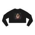 UV Graphics Moonlit Goddess holding Orb Crop Sweatshirt | Mystic Celestial Artwork