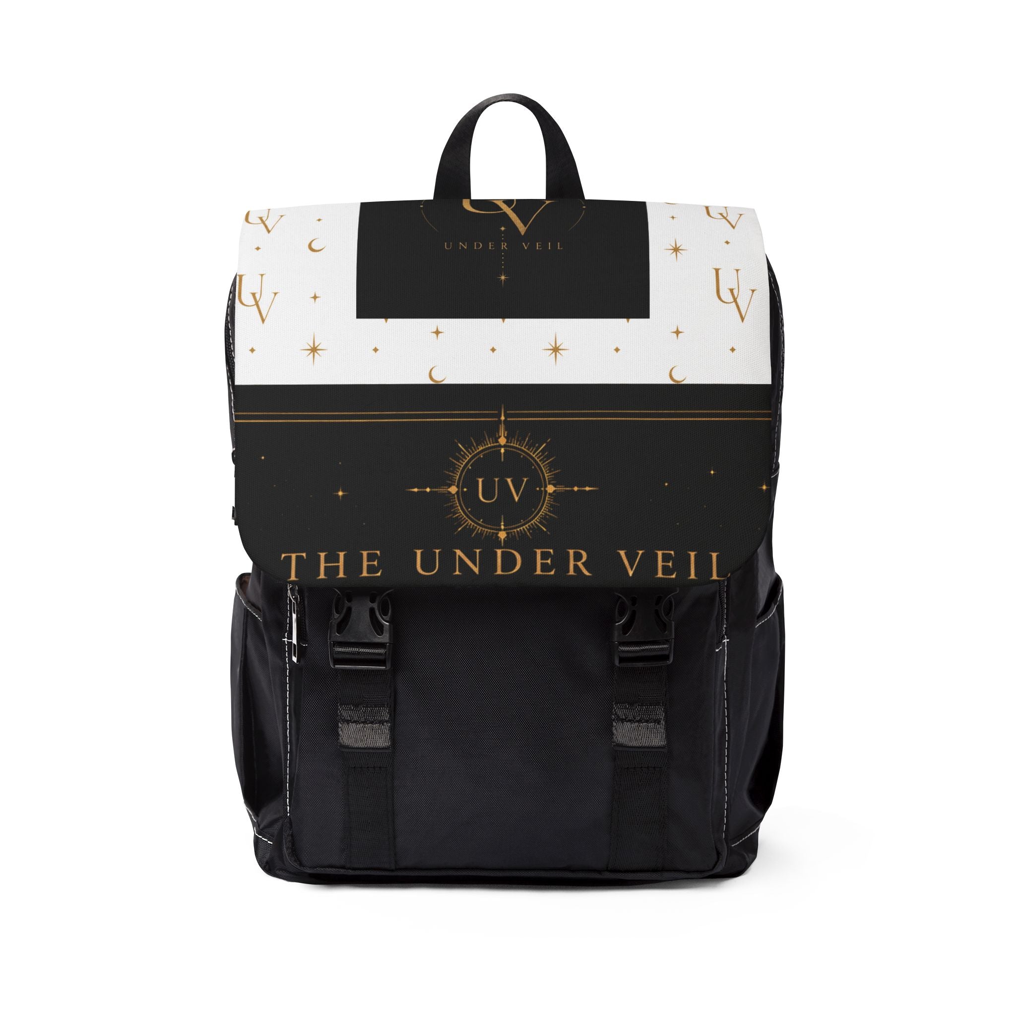 UV Stamp logo Backpack | Black Patterned Backpack