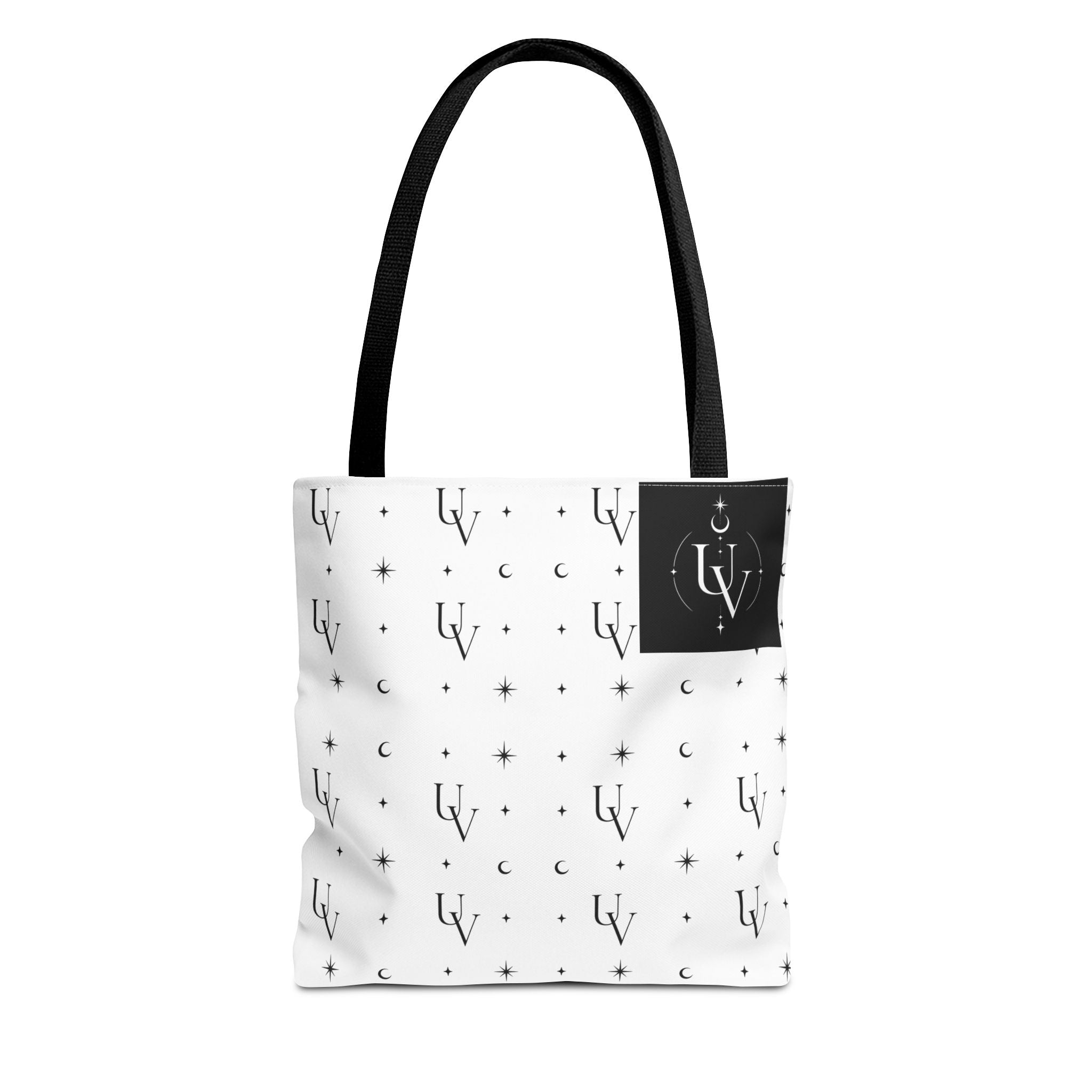 UV Stamp Monogram Pattern Tote Bag | Moon and Stars All-Over Print