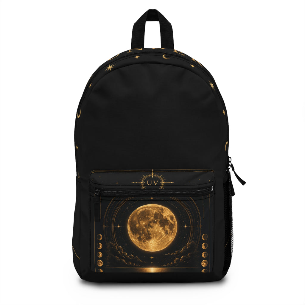 UV stamp pattern Backpack | celestial moons & stars