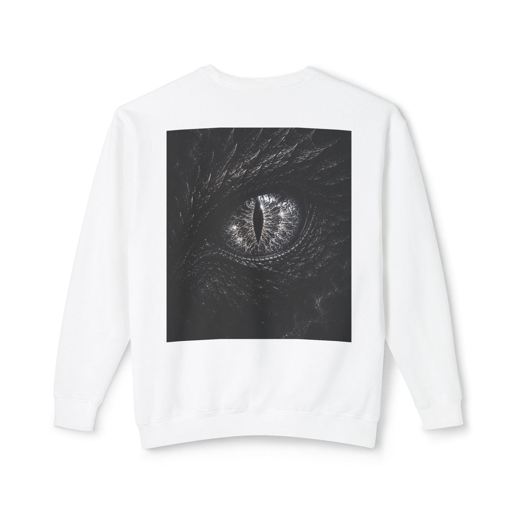 New! UV Dragon Eye Crewneck Sweatshirt — Mystical Gold Sigil Graphic