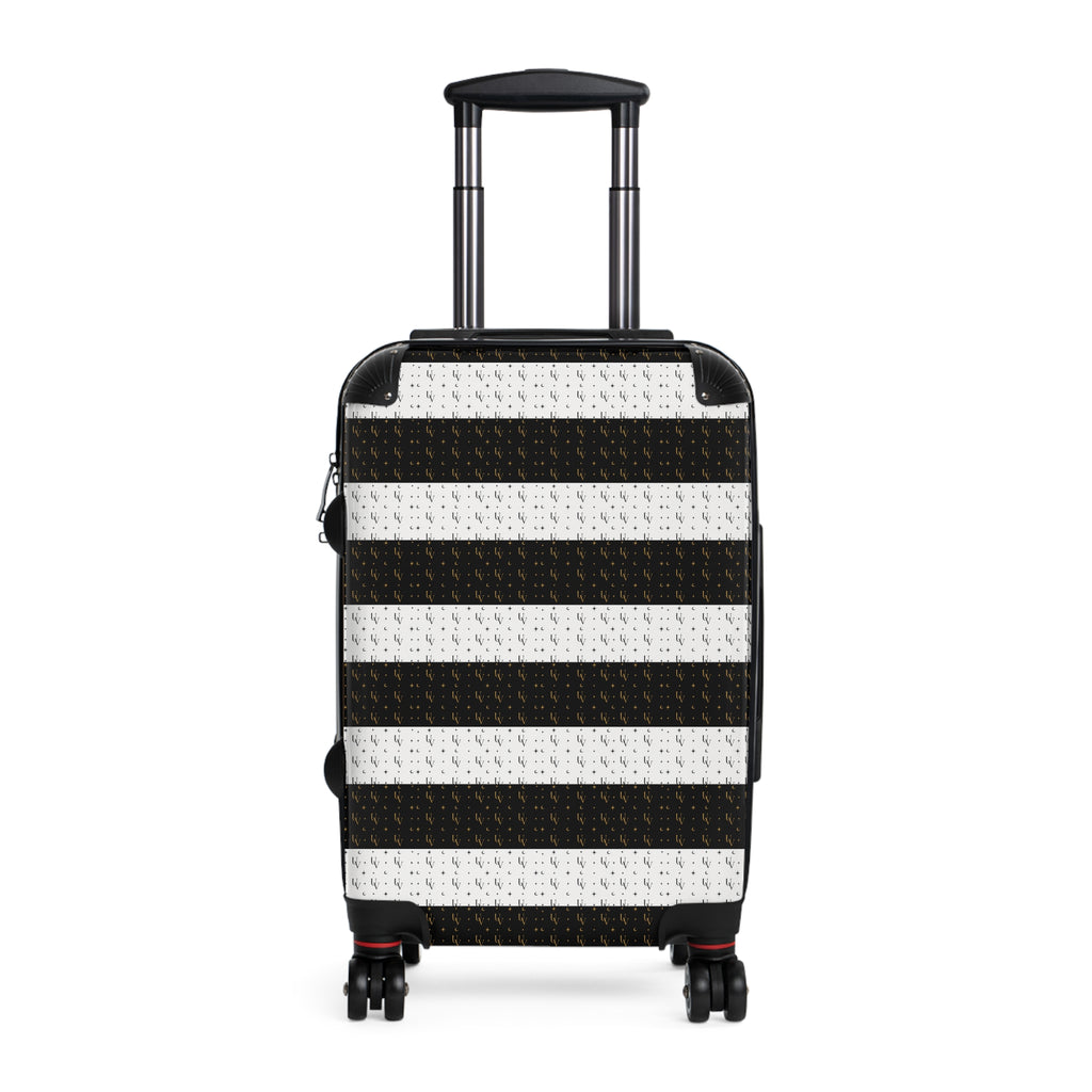 UV signature Black and White Striped Suitcase | Travel Luggage