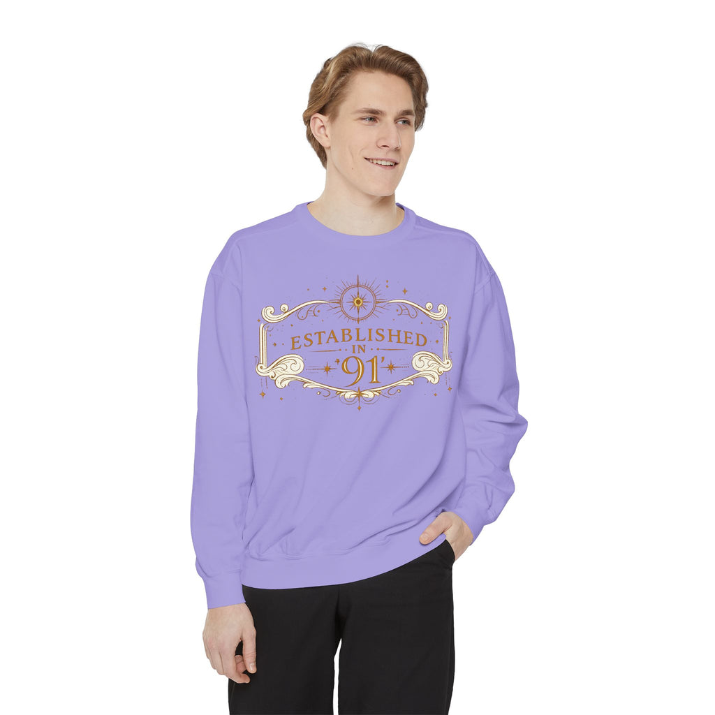 New! UV Graphics Established 91 vintage crest Sweatshirt | 91 compass back graphic