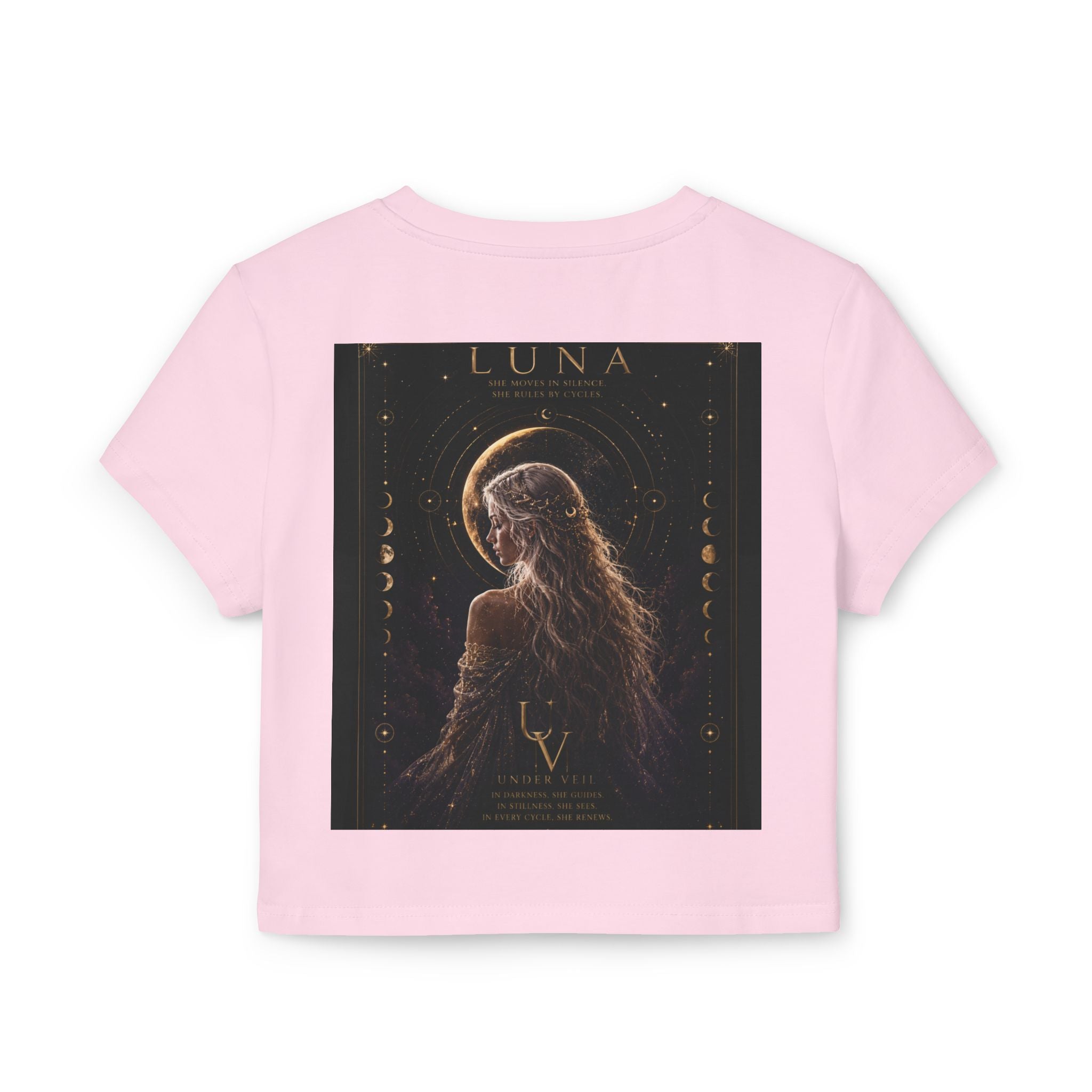 UV Luna Moon Goddess crop tee | Moon phases, mystical celestial art