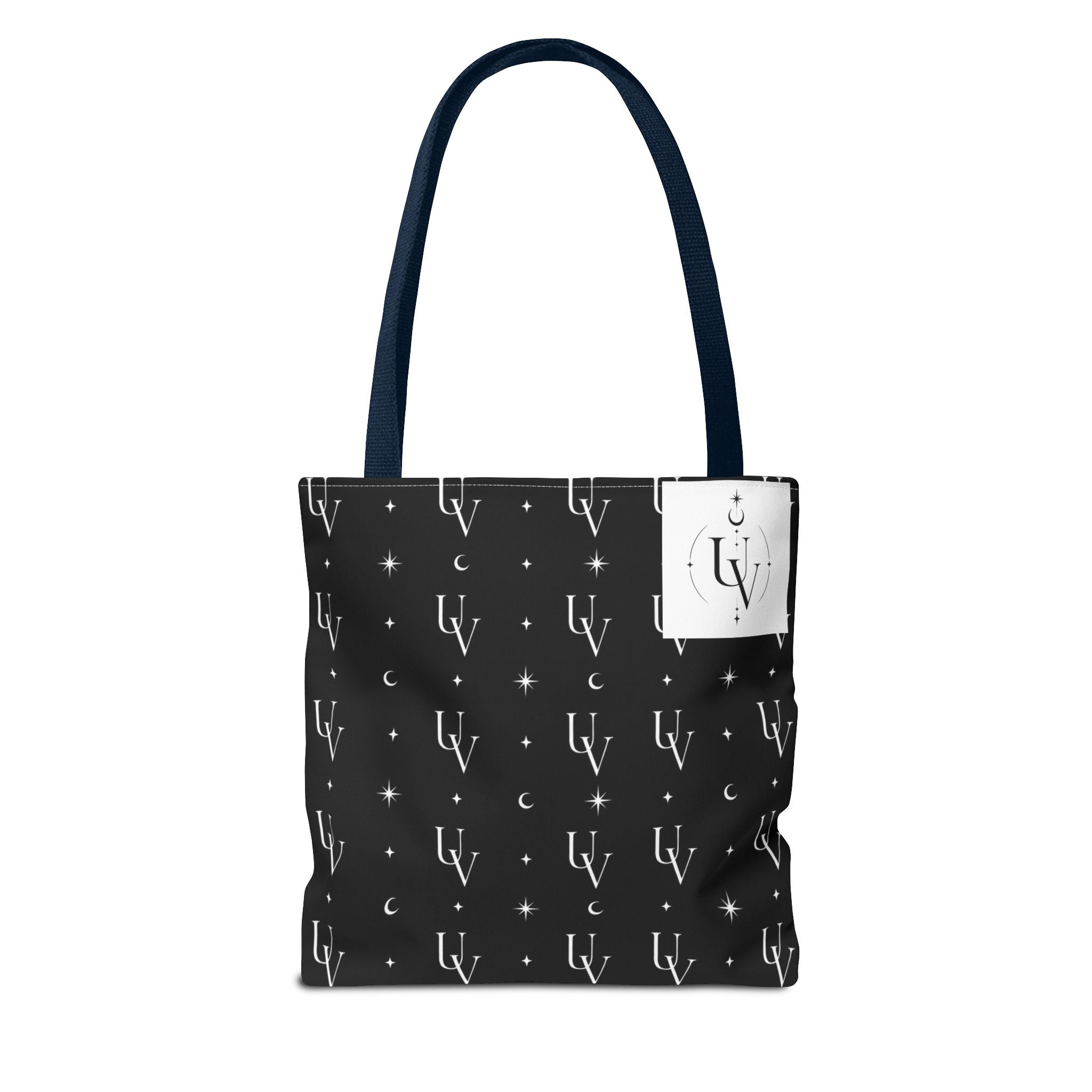 UV Stamp Monogram Pattern Tote Bag | Moon and Stars All-Over Print