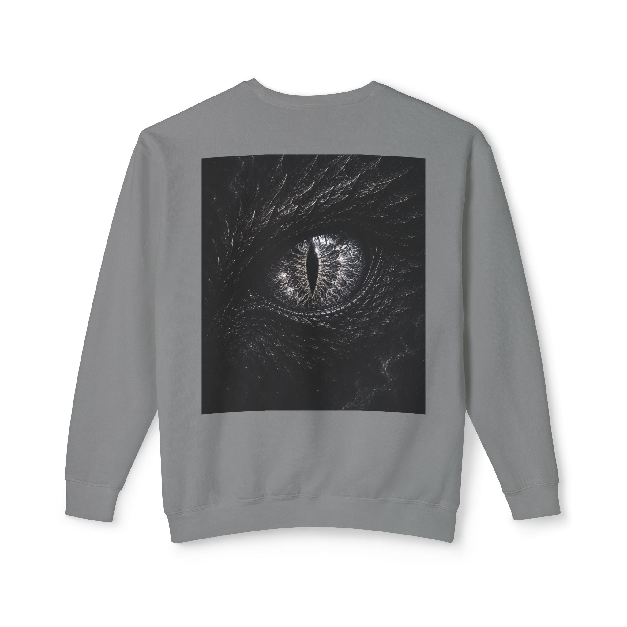 New! UV Dragon Eye Crewneck Sweatshirt — Mystical Gold Sigil Graphic