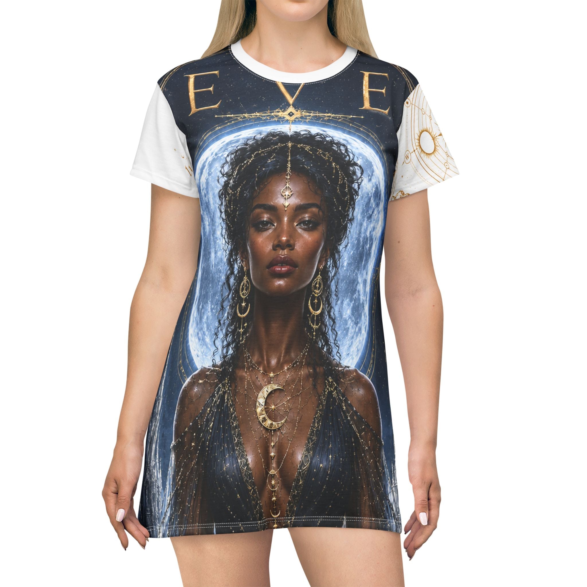 Eve of New Moon Goddess T-Shirt Dress