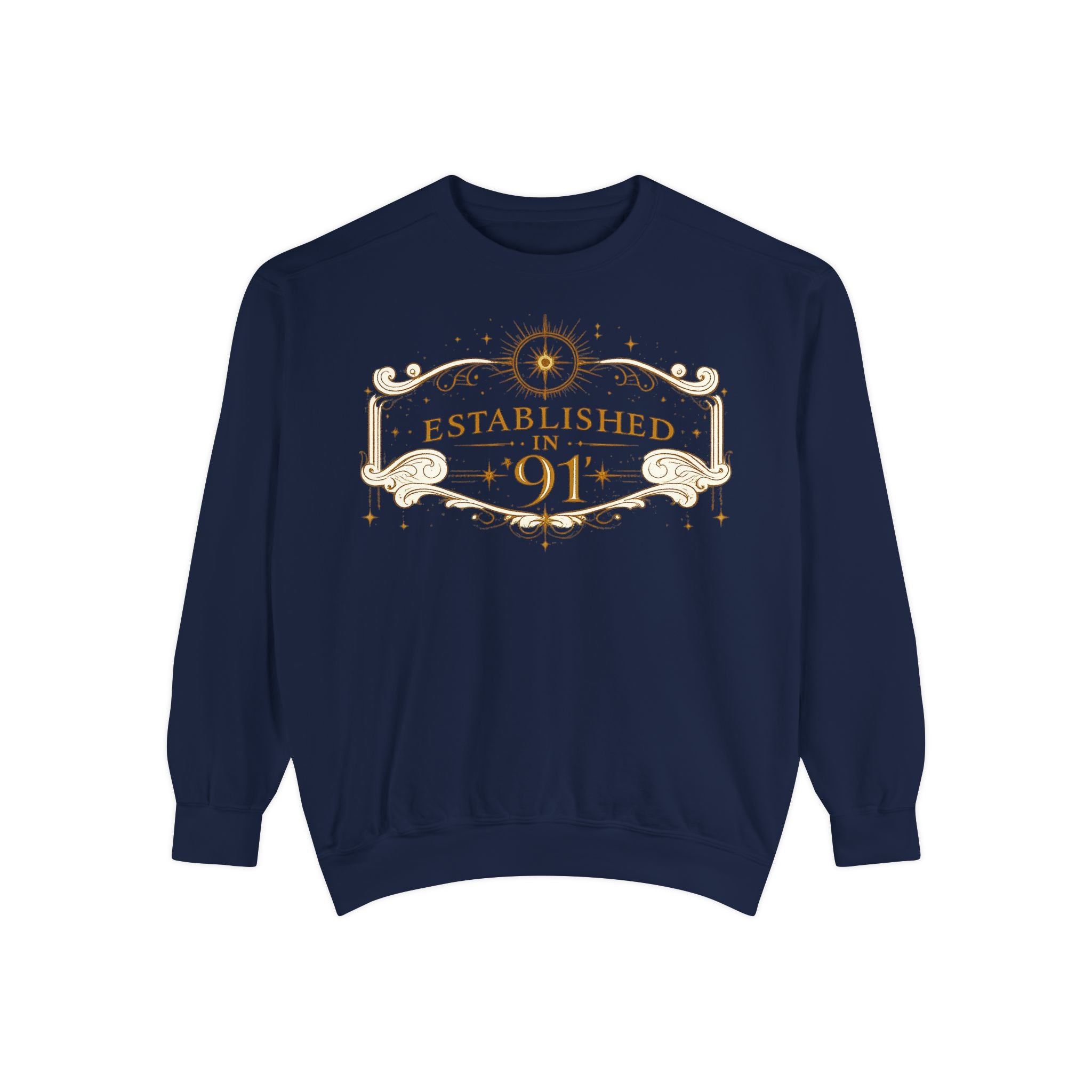 New! UV Graphics Established 91 vintage crest Sweatshirt | 91 compass back graphic