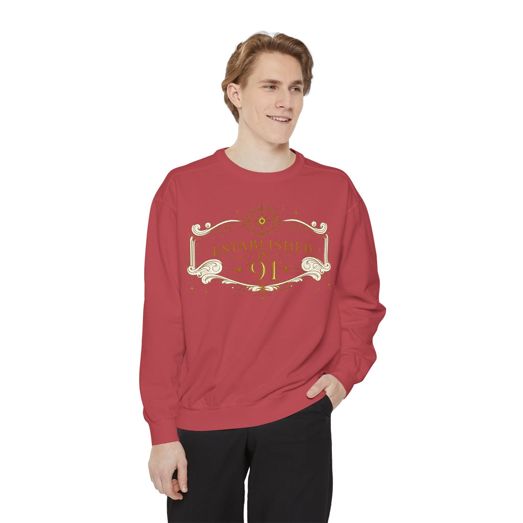 New! UV Graphics Established 91 vintage crest Sweatshirt | 91 compass back graphic