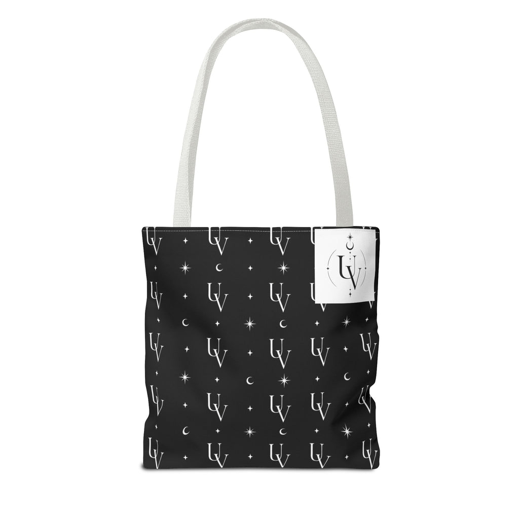 UV Stamp Monogram Pattern Tote Bag | Moon and Stars All-Over Print