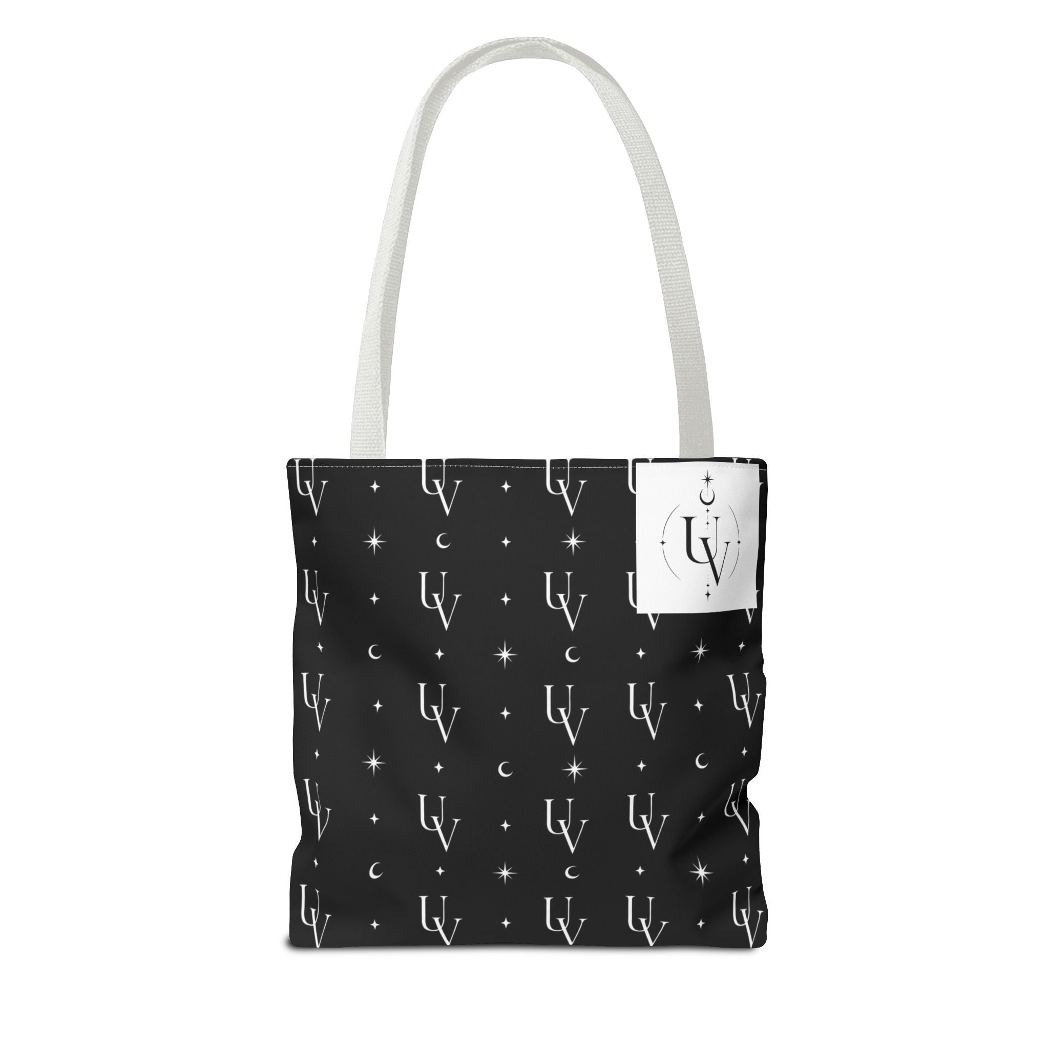 UV Stamp Monogram Pattern Tote Bag | Moon and Stars All-Over Print
