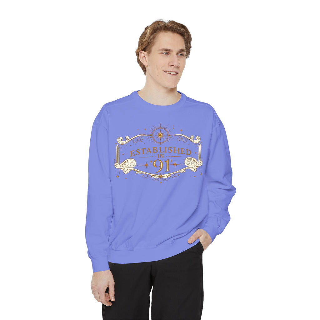 New! UV Graphics Established 91 vintage crest Sweatshirt | 91 compass back graphic