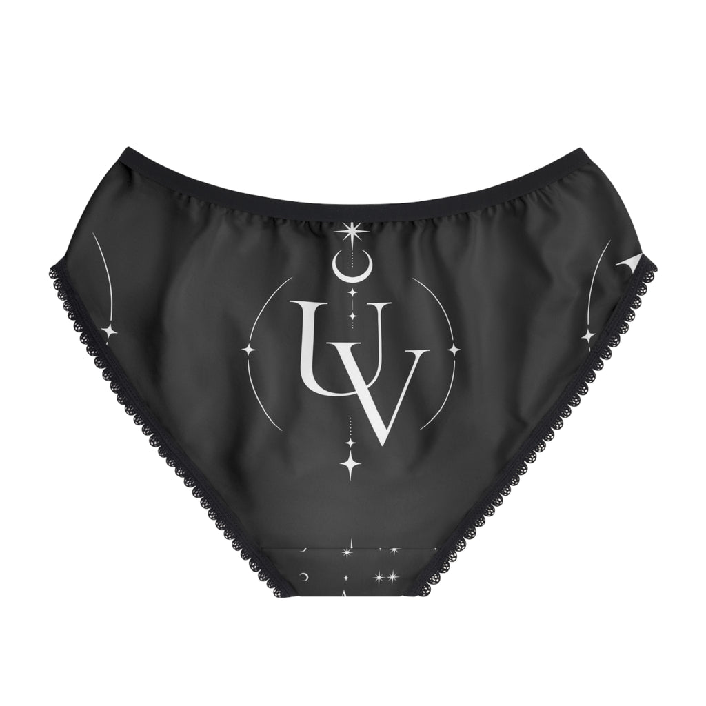 UV Stamp Monogram Logo Women's Briefs | Crescent Moon Starry Design