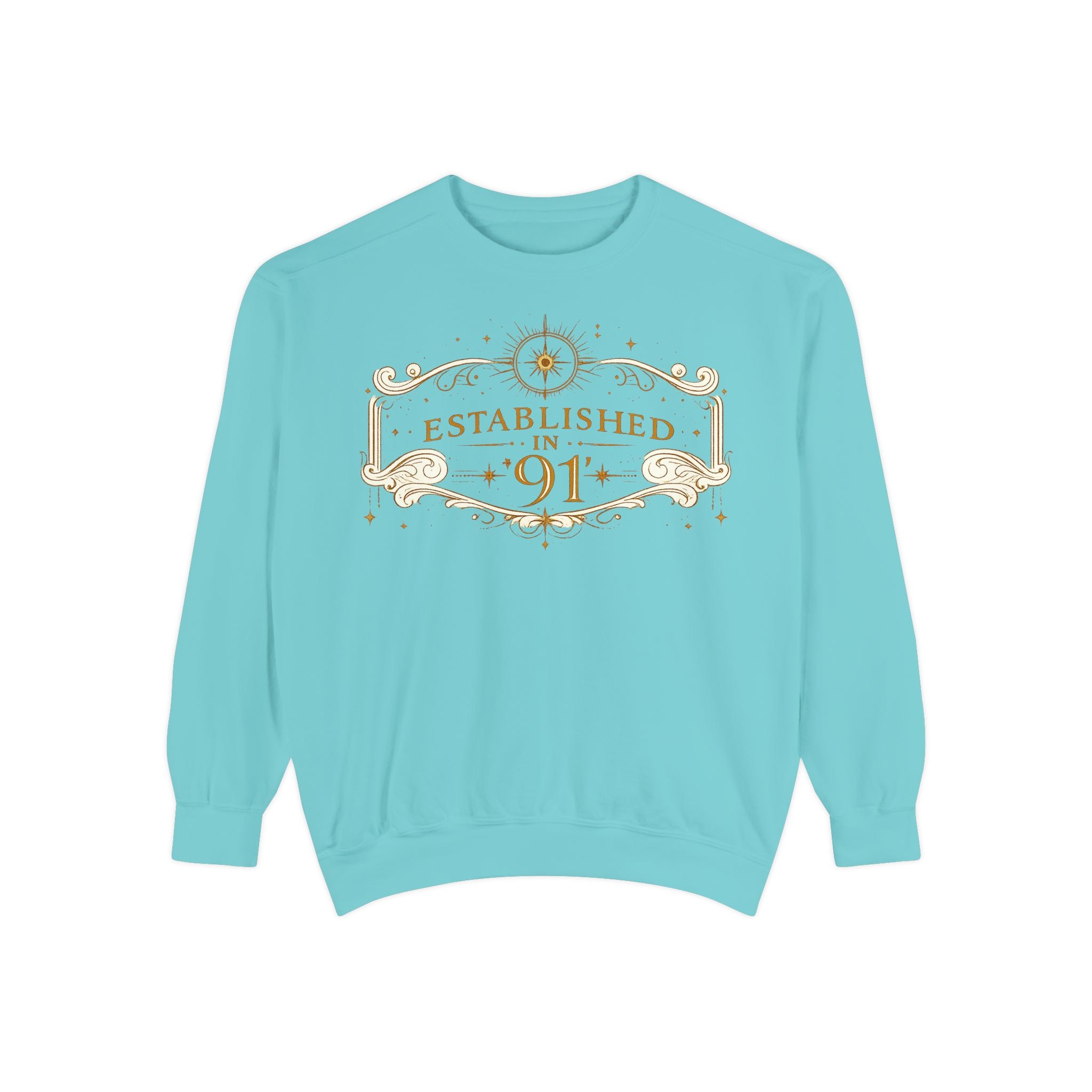 New! UV Graphics Established 91 vintage crest Sweatshirt | 91 compass back graphic