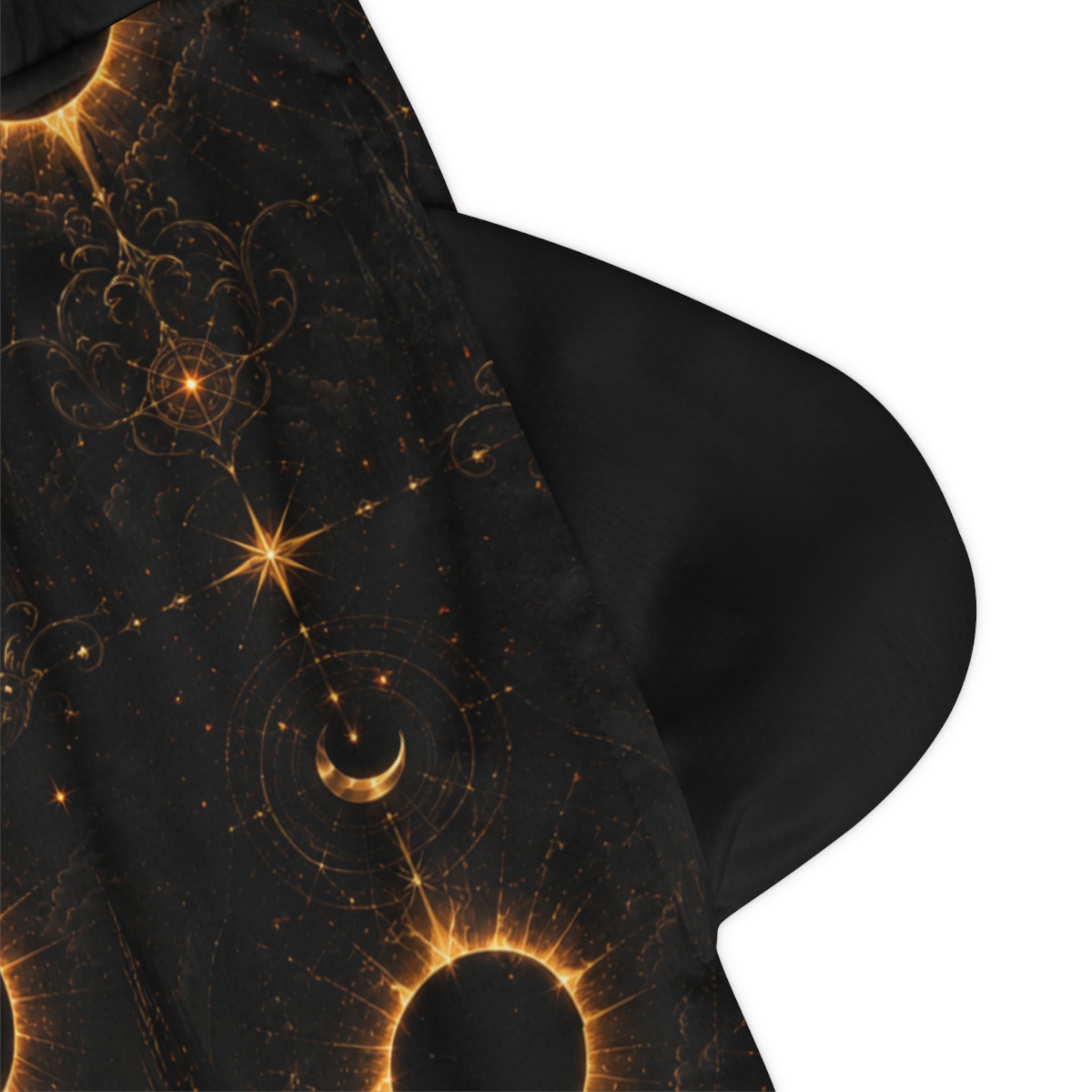 Basketball Shorts — Golden Solar Eclipse All-Over Print Rib Shorts