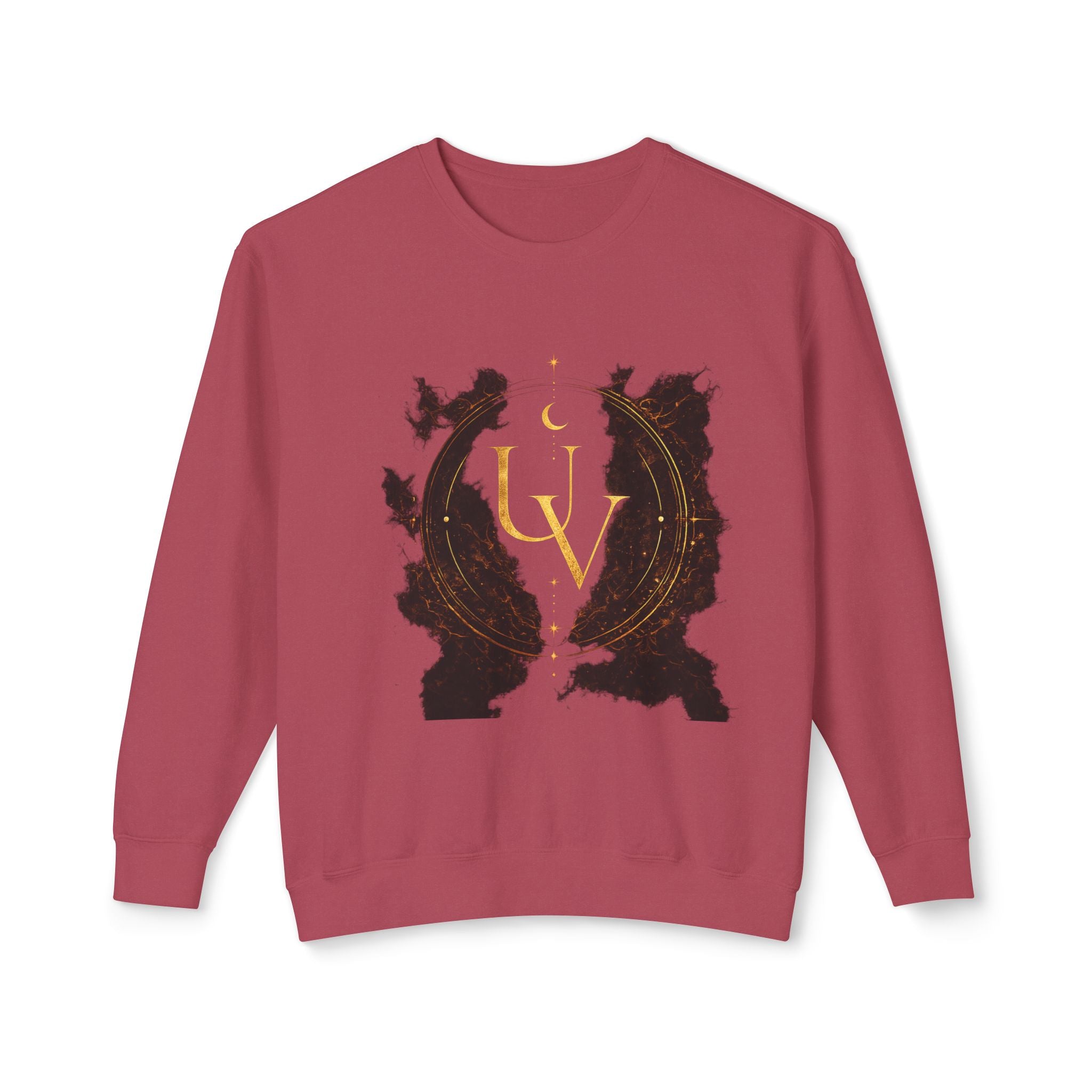 New! UV Dragon Eye Crewneck Sweatshirt — Mystical Gold Sigil Graphic