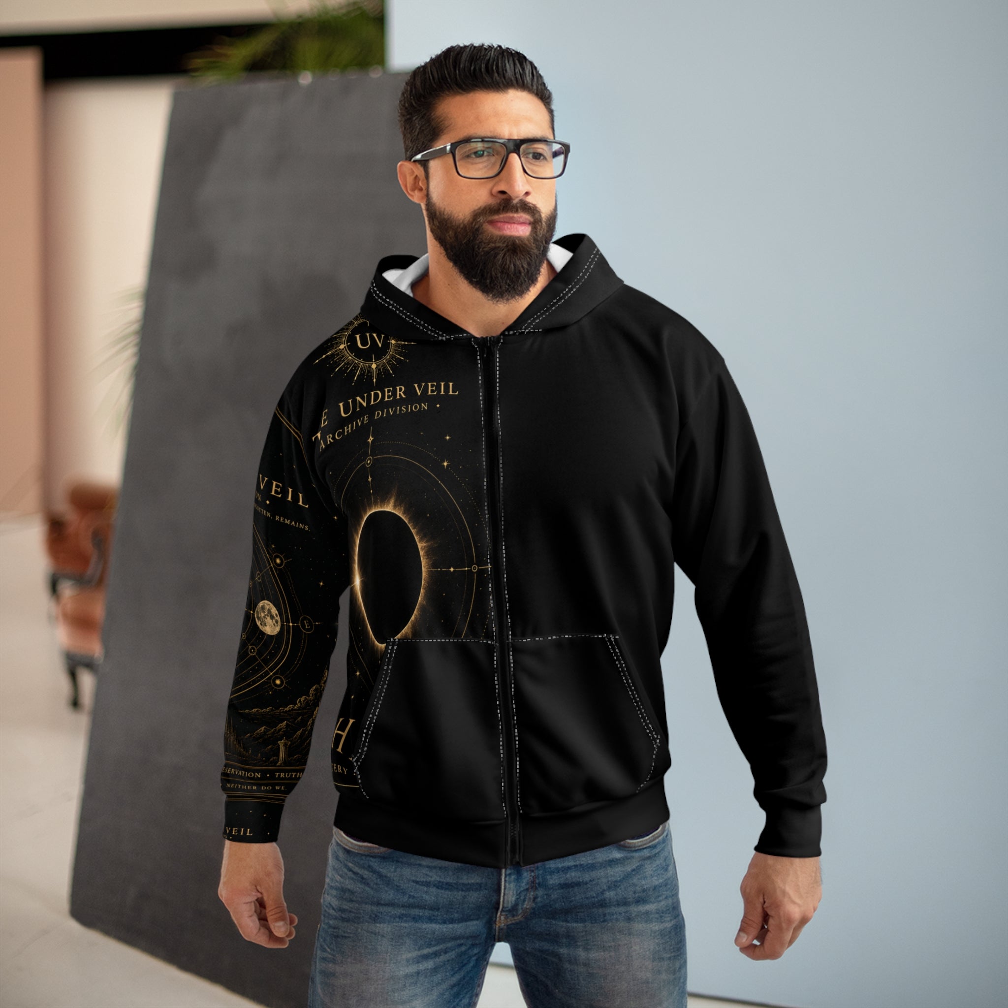 UV Graphics ADAM celestial eclipse portrait Hoodie | All-over print zip hoodie