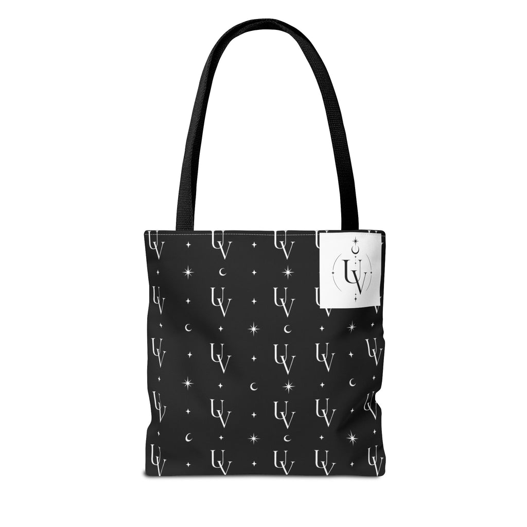 UV Stamp Monogram Pattern Tote Bag | Moon and Stars All-Over Print