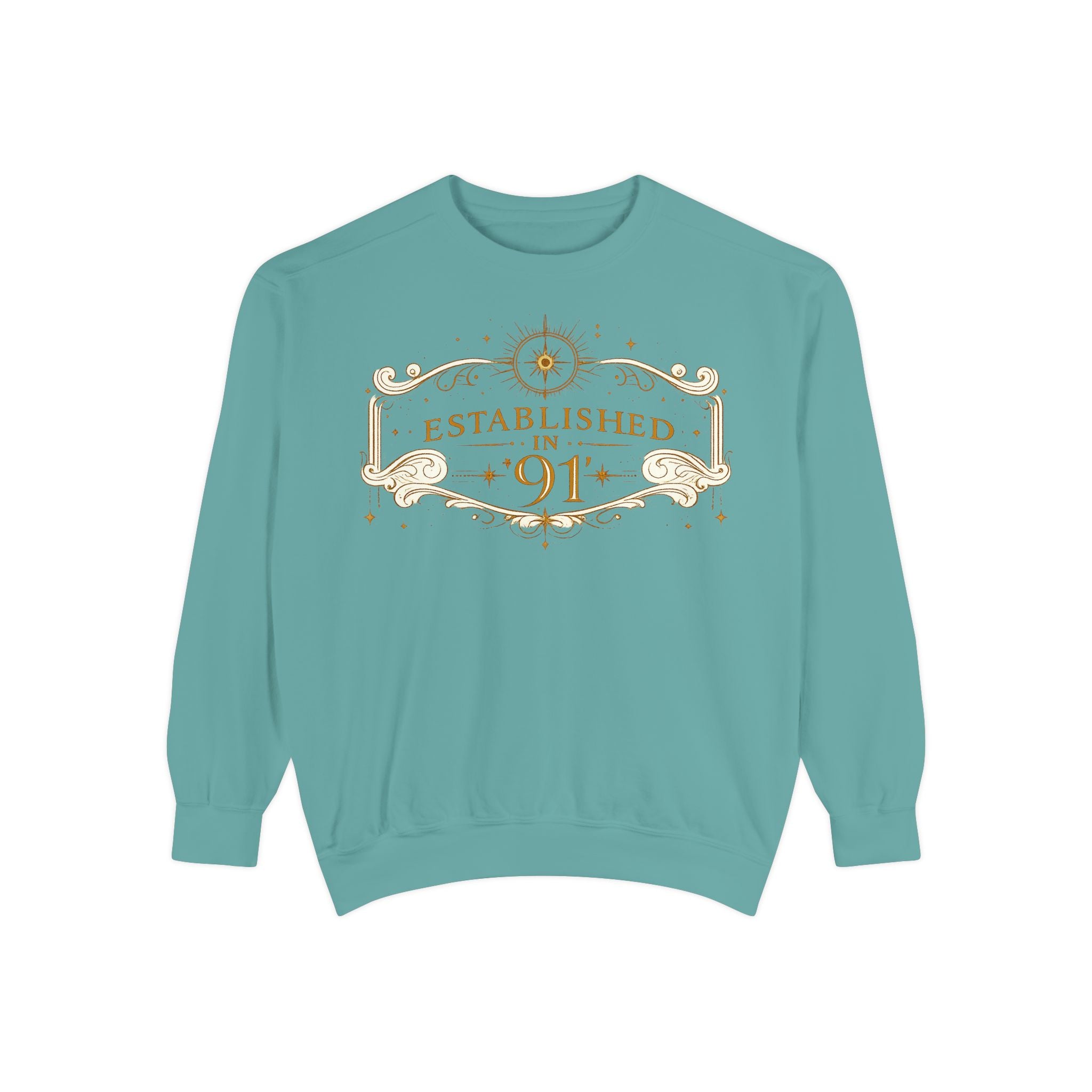 New! UV Graphics Established 91 vintage crest Sweatshirt | 91 compass back graphic