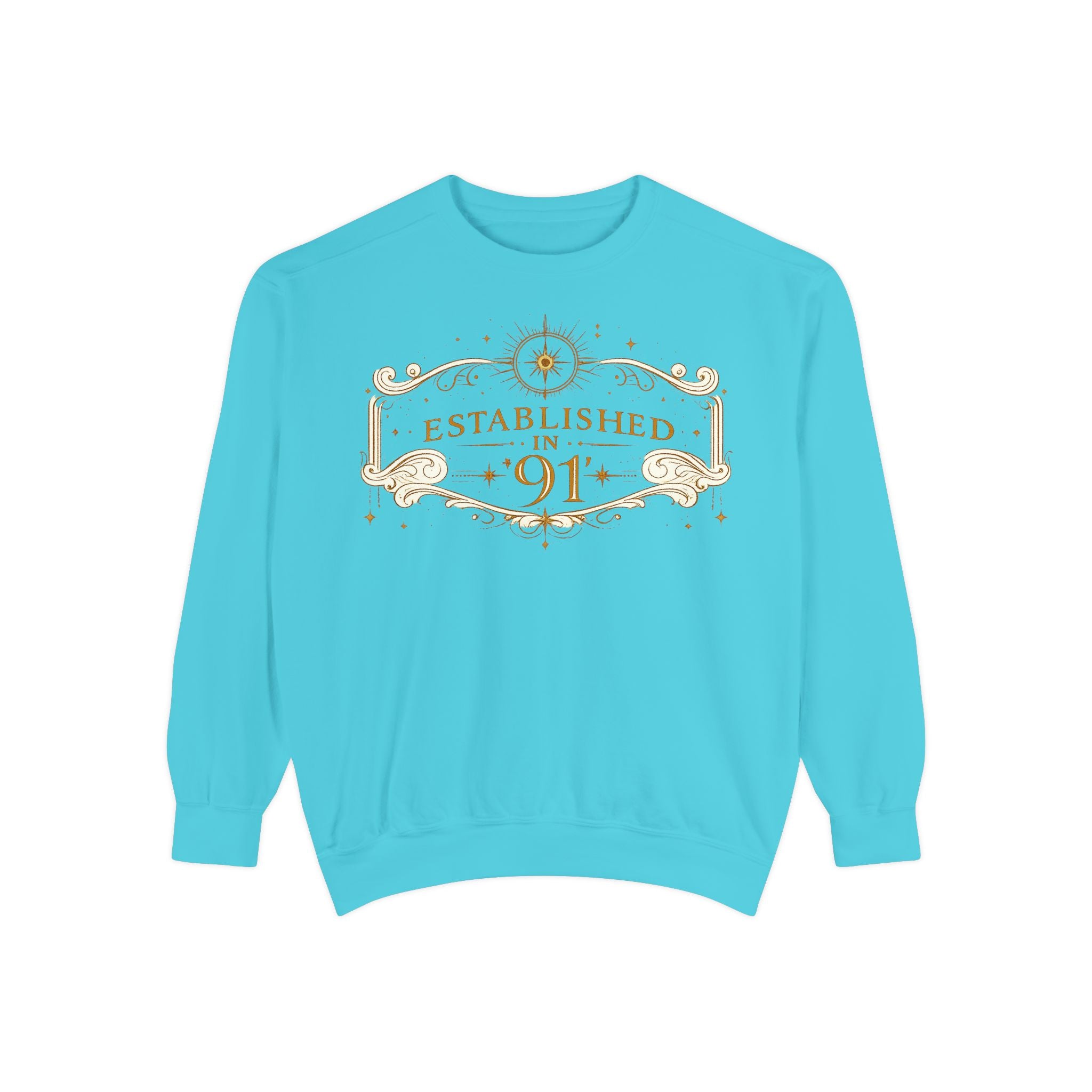 New! UV Graphics Established 91 vintage crest Sweatshirt | 91 compass back graphic