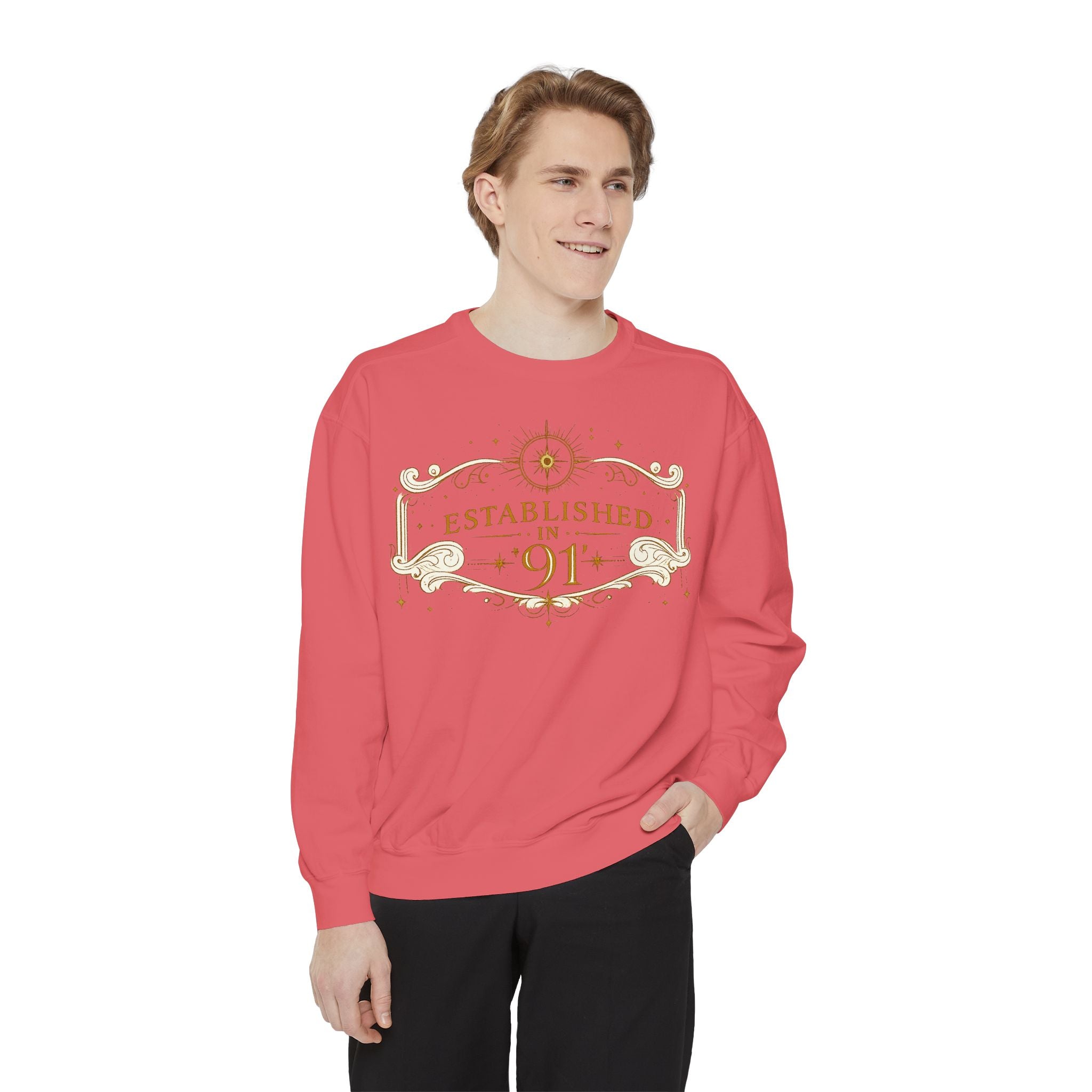 New! UV Graphics Established 91 vintage crest Sweatshirt | 91 compass back graphic