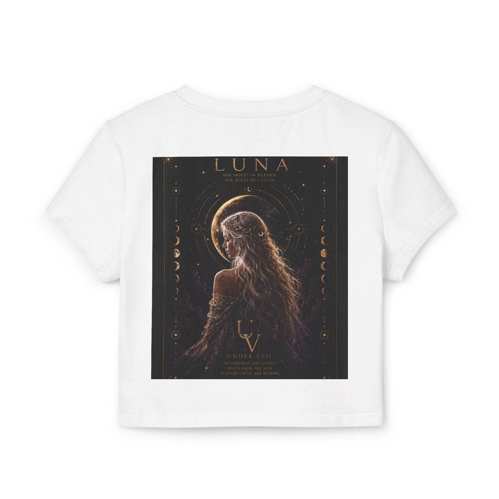 UV Luna Moon Goddess crop tee | Moon phases, mystical celestial art
