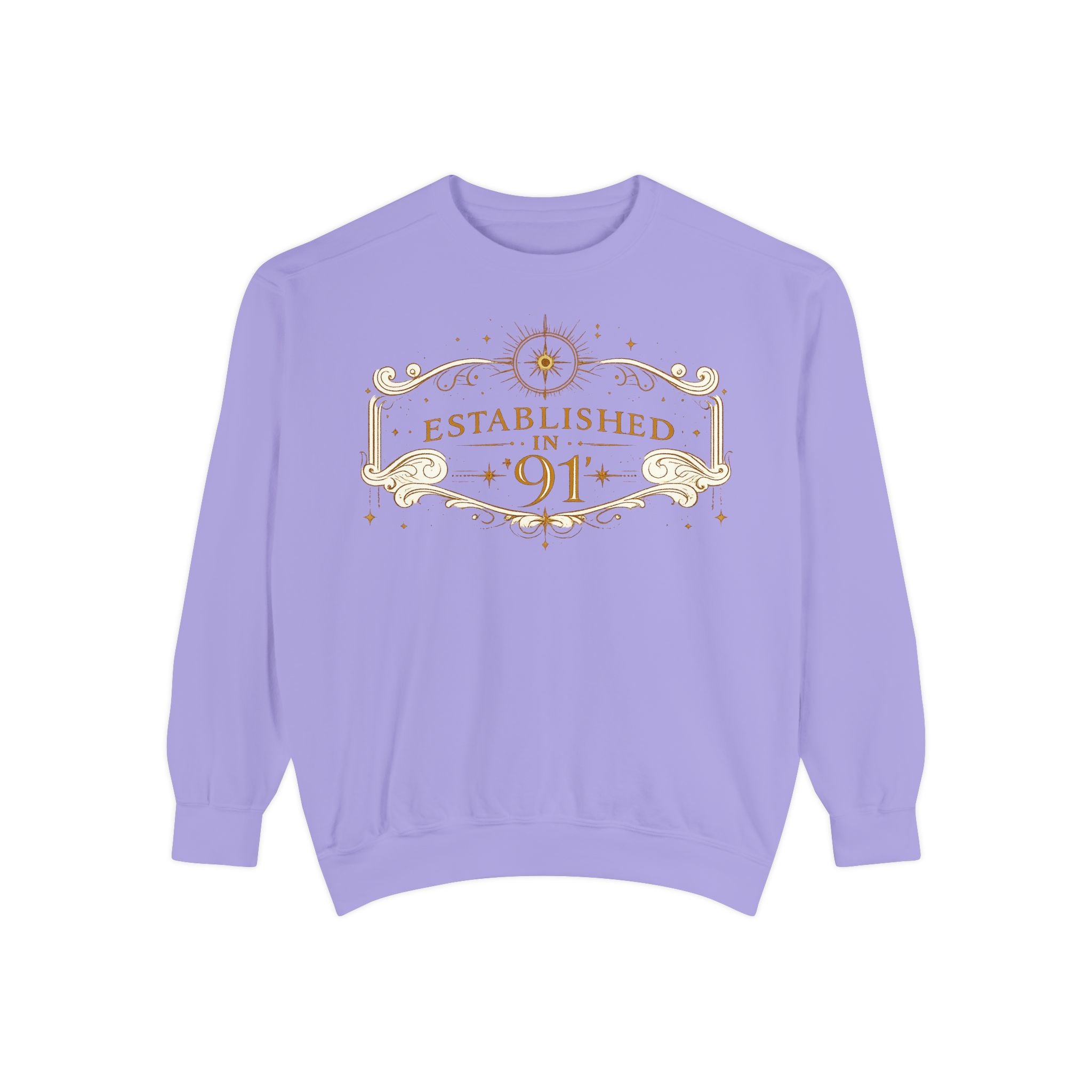 New! UV Graphics Established 91 vintage crest Sweatshirt | 91 compass back graphic