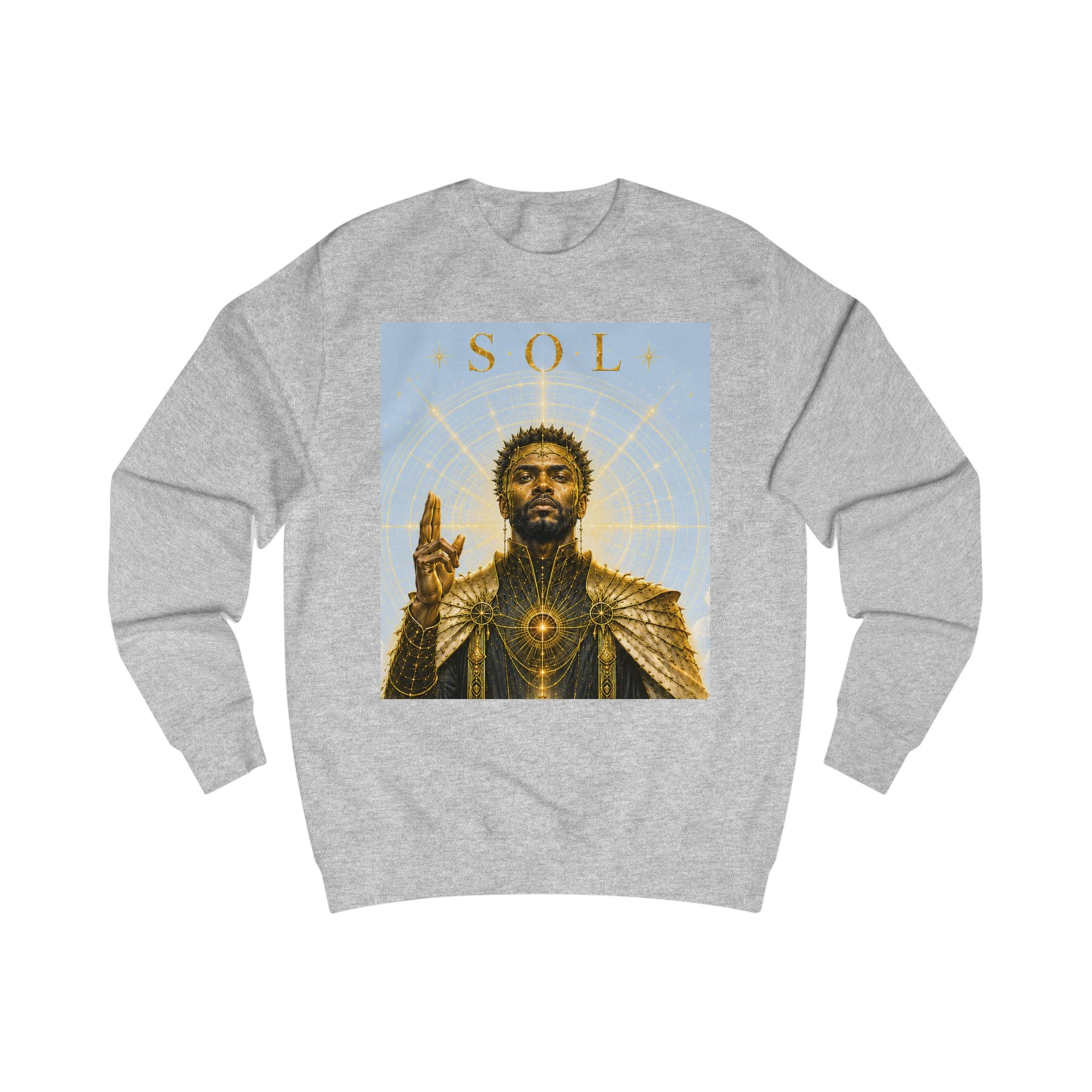Sol Golden King Sweatshirt — Regal Sun-Inspired Graphic Crewneck