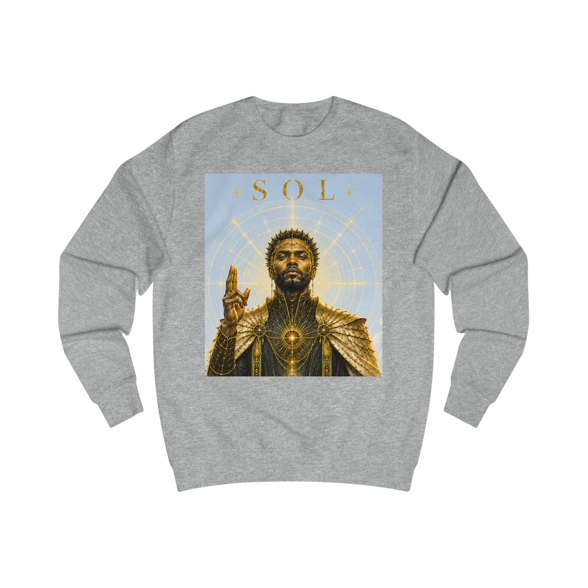 Sol Golden King Sweatshirt — Regal Sun-Inspired Graphic Crewneck