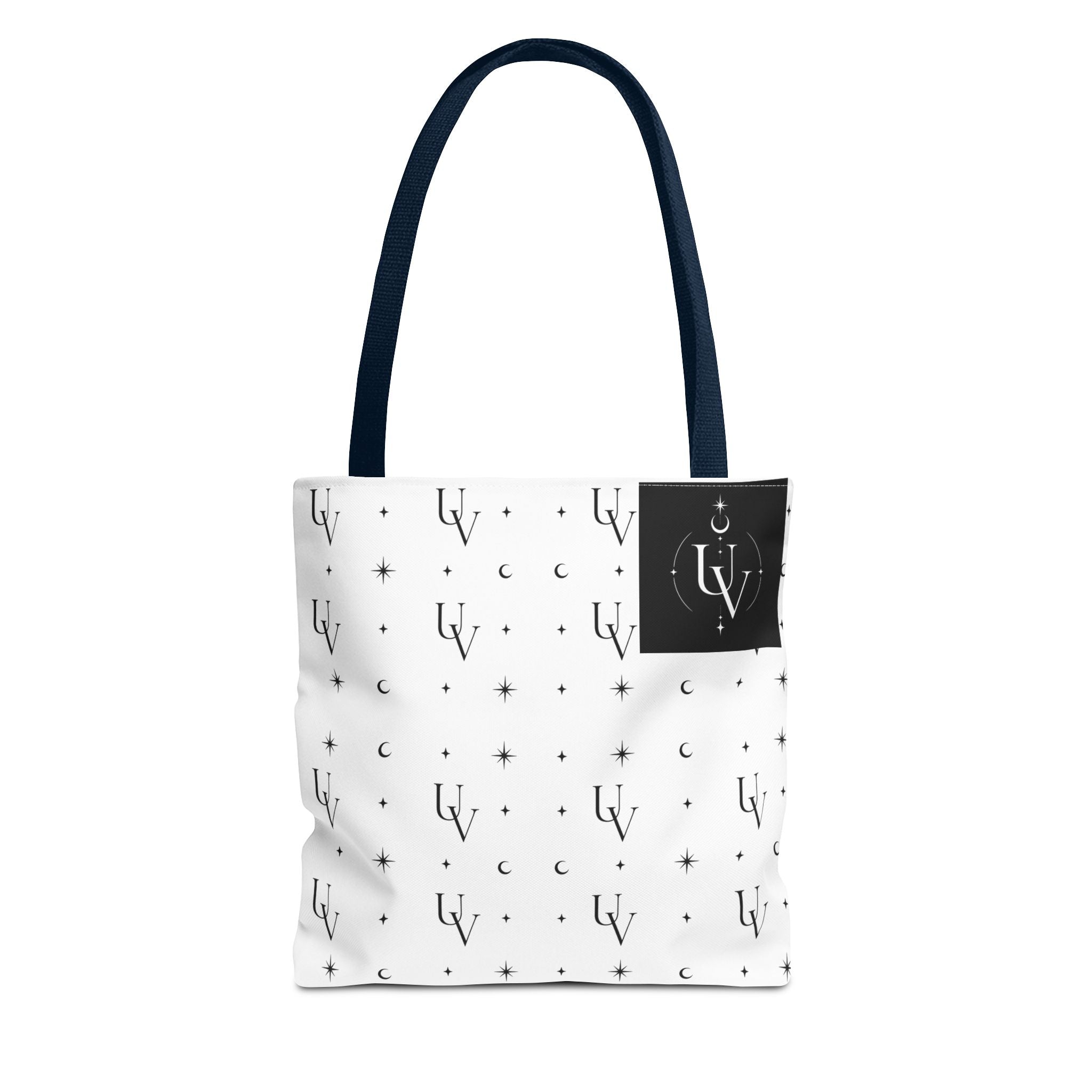 UV Stamp Monogram Pattern Tote Bag | Moon and Stars All-Over Print