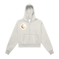 Under Veil Fleeced Zip-Up Cropped Hoodie